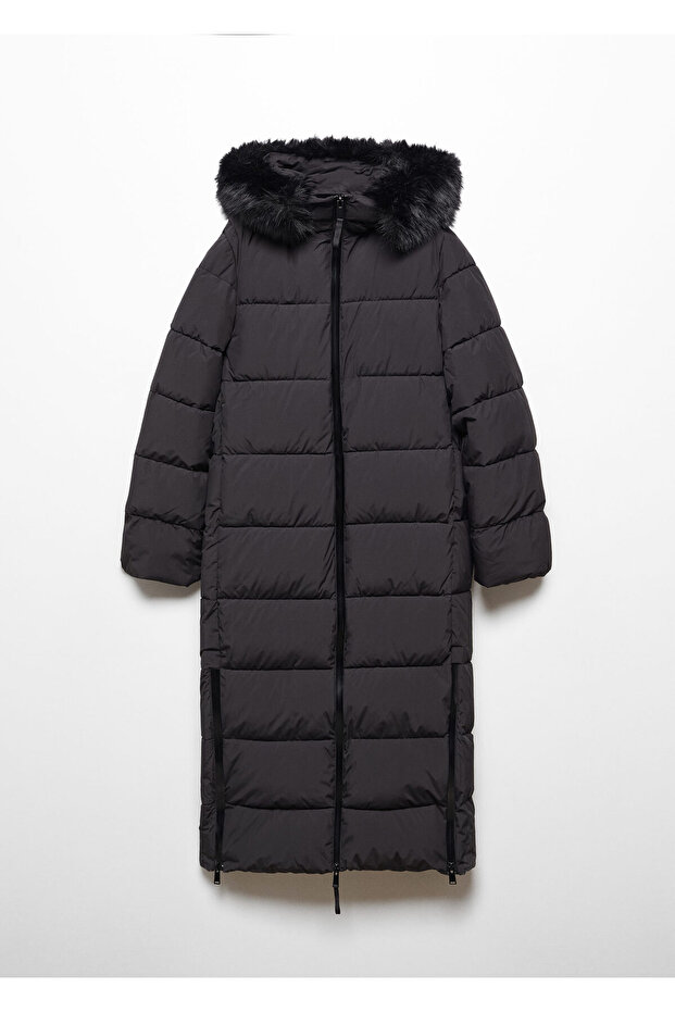 Steppanorak mit Kunstfellkapuze - 1