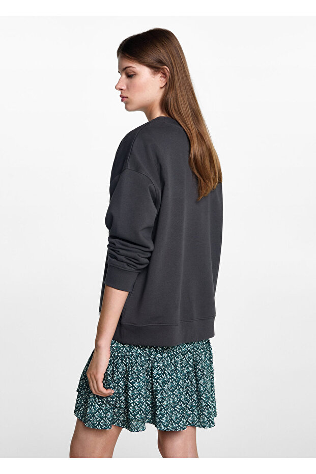 Anthrazitfarbenes Mädchen-Sweatshirt 77042935 - 8