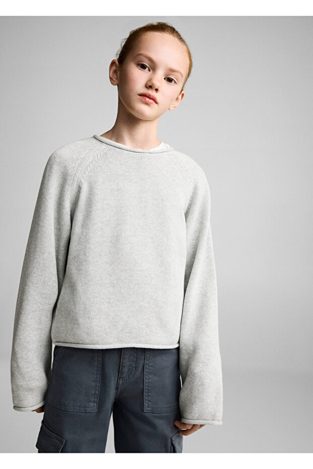 Hellgrauer Mädchenpullover 87063652 - 9