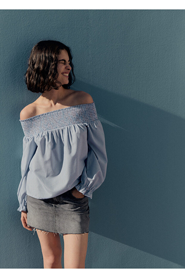 Himmelblaues Mädchenhemd 77004789 - 5