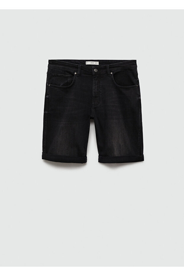 Siyah Denim Erkek Şort & Bermuda 77130579 - 1