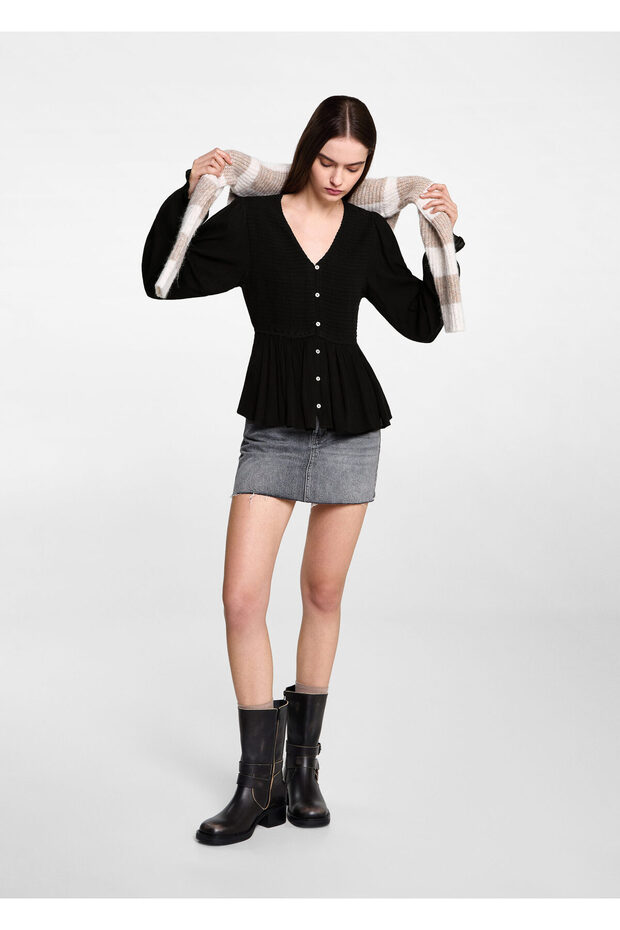 Schwarze Mädchenbluse 77047672 - 7