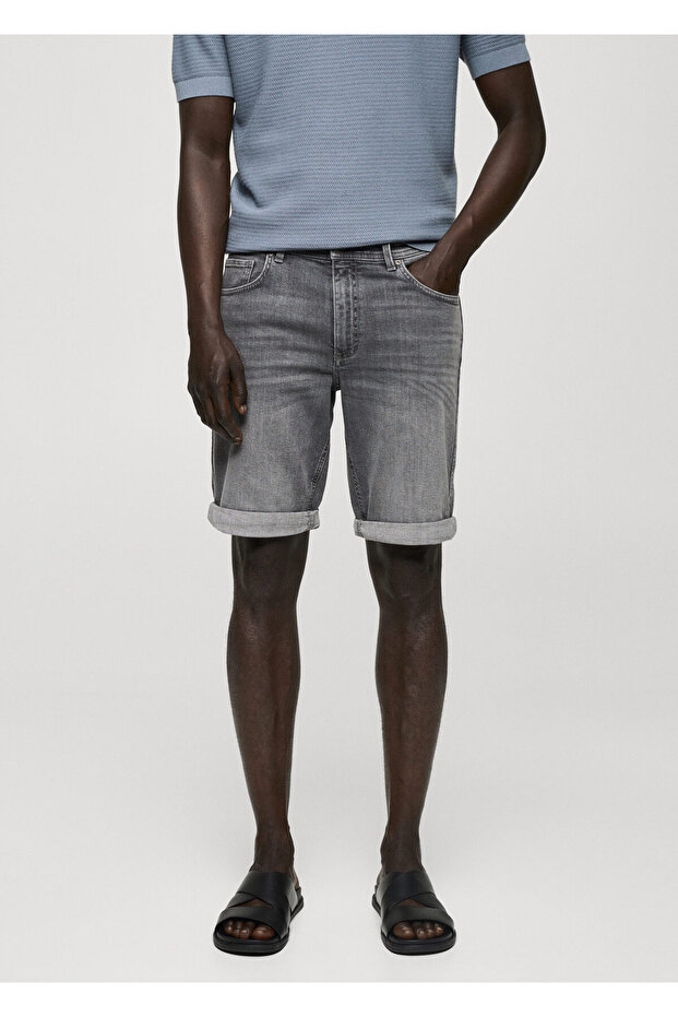 Gri Denim Erkek Şort & Bermuda 77040577 - 9