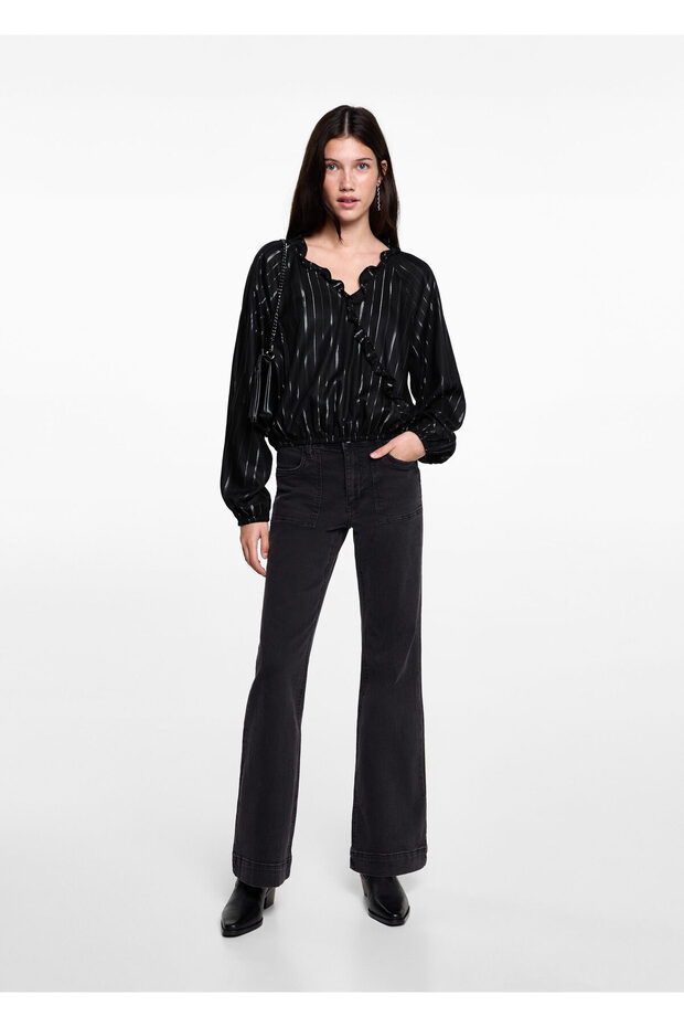 Schwarze Mädchenbluse 77026002 - 8