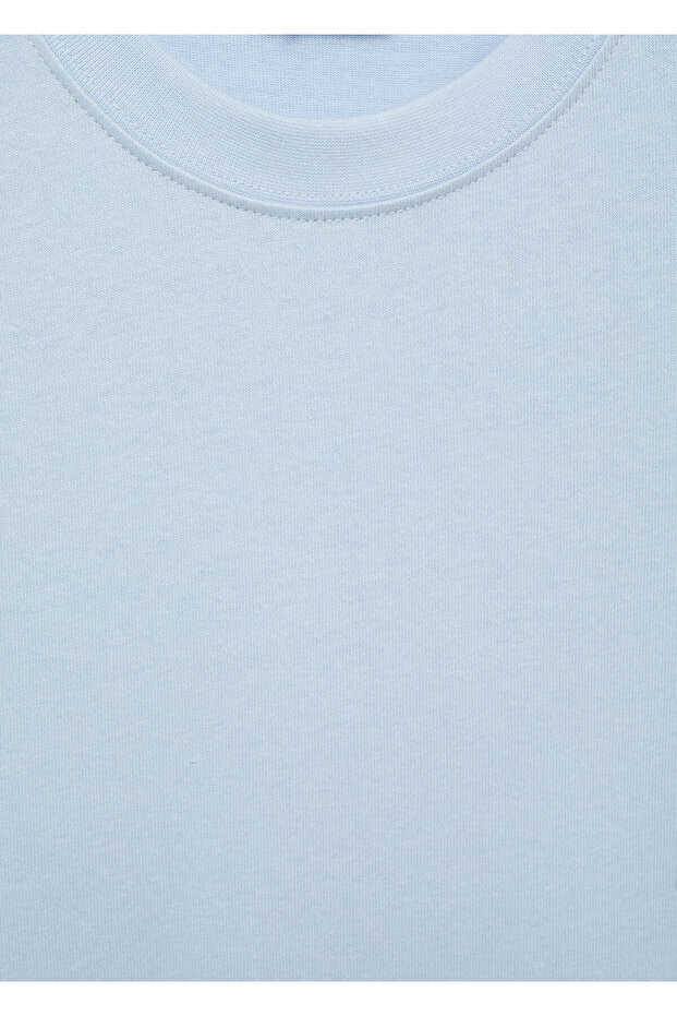 %100 pamuklu rahat kesim basic tişört - 5