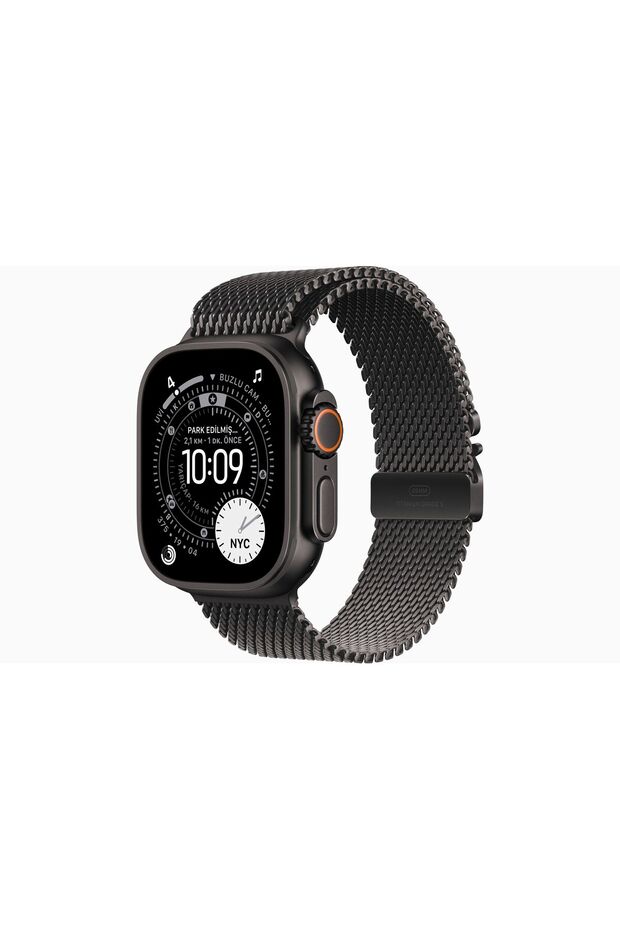 Watch Ultra 3 GPS + Cellular, 49 mm Siyah Titanyum Kasa ve Siyah Titanyum Milano Loop - Orta Boy