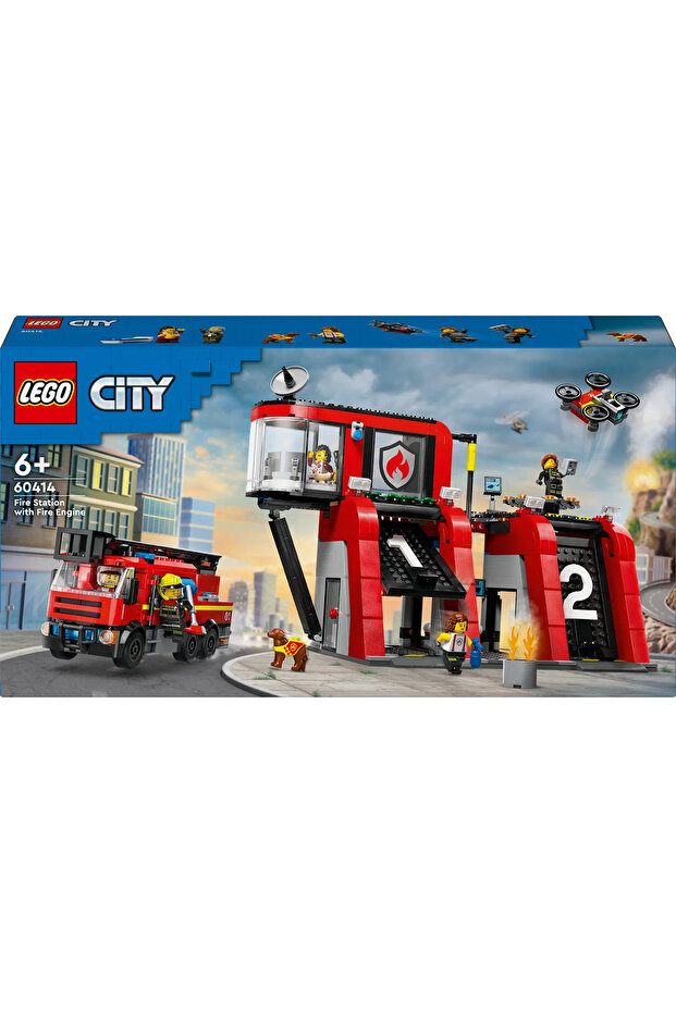 ® City İtfaiye Kamyonlu İtfaiye Merkezi 60414 - 6+ Çocuklar için Yaratıcı Oyuncak Yapım Seti (843P) - 4