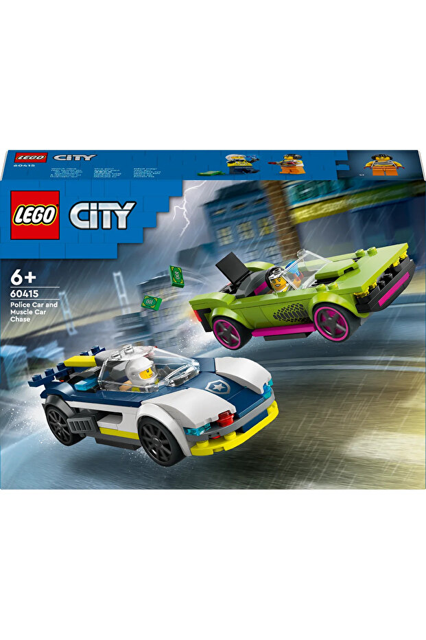 ® City Polis Arabası ve Spor Araba Takibi 60415- 6+ Çocuklar için Yaratıcı Oyuncak Yapım Seti (213P) - 4