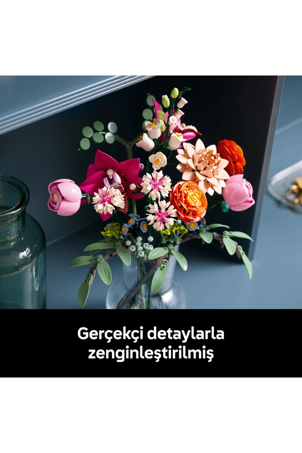 Botanicals Pembe Çiçek Buketi 10342 - 18+ Çiçek Model Yapım Seti (749 Parça - 8