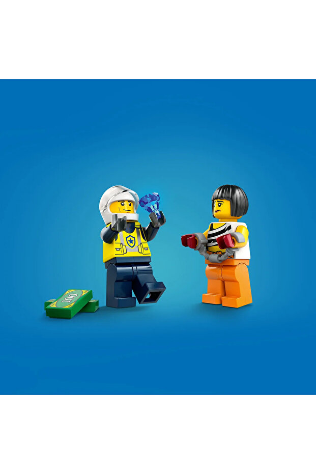 ® City Polis Arabası ve Spor Araba Takibi 60415- 6+ Çocuklar için Yaratıcı Oyuncak Yapım Seti (213P) - 9