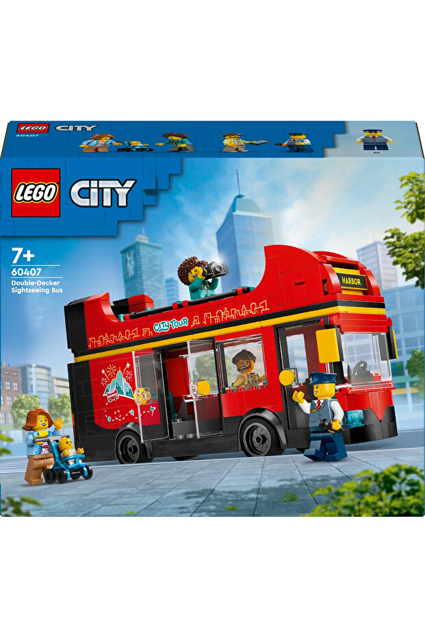 ® City Kırmızı İki Katlı Gezi Otobüsü 60407 - 7+ Çocuklar için Yaratıcı Oyuncak Yapım Seti (384 P) - 4