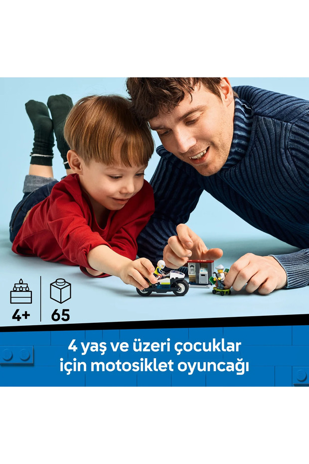 ® City Polis Motosikleti Takibi 60455 - 4+ Çocuklar için Yaratıcı Oyuncak Yapım Seti (65P) - 6