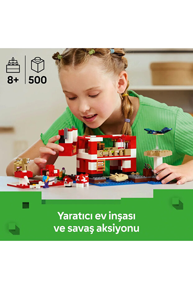 ® Minecraft® Mooshroom Evi 21270 - 8+ Çocuklar için Yaratıcı Oyuncak Yapım Seti (500P) - 6