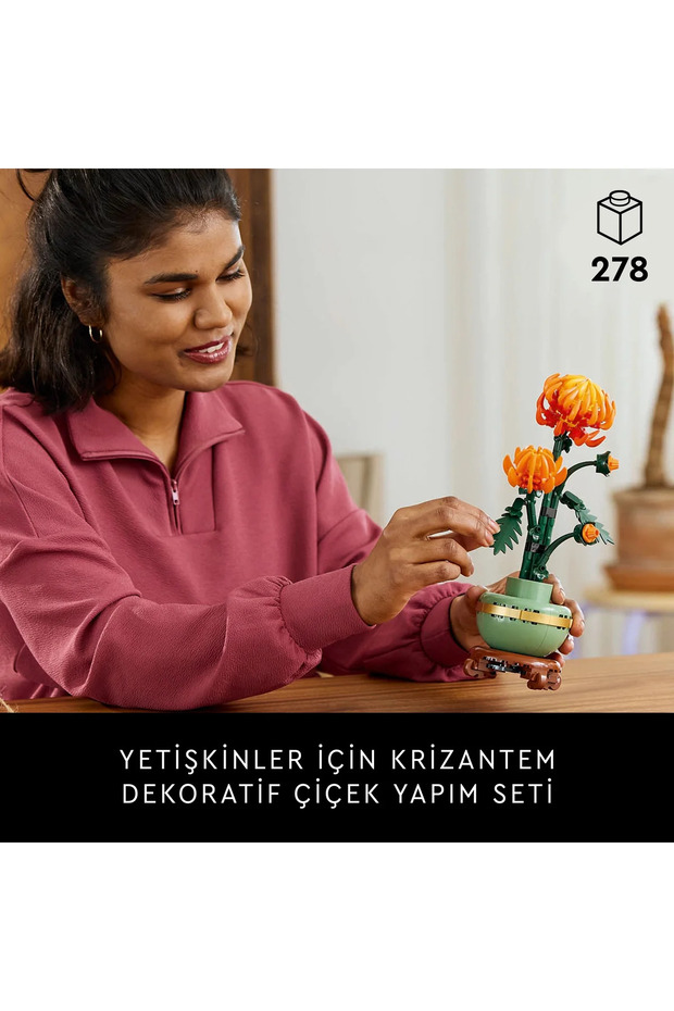 ® Botanicals Krizantem 10368 – Yetişkinler için Dekoratif Çiçek Modeli Yapım Seti (278 Parça) - 6