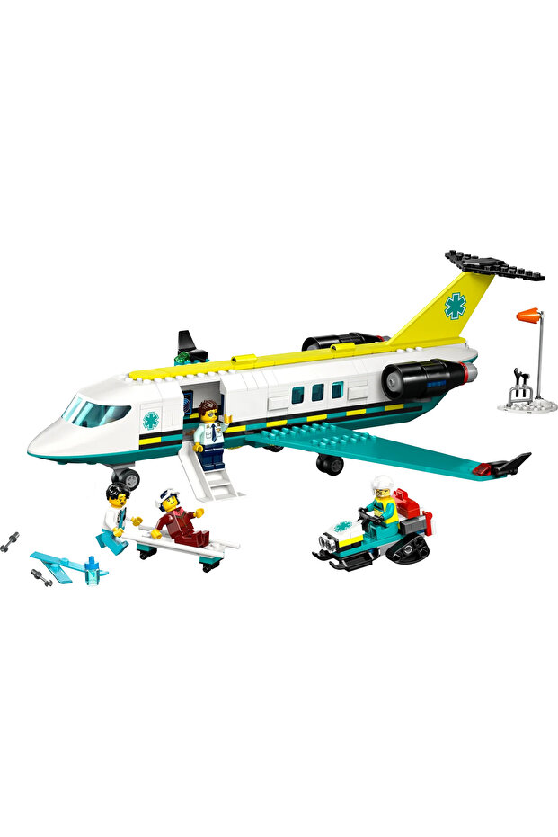 ® City Acil Hava Ambulans Uçağı 60465 - 6+ Çocuklar için Yaratıcı Oyuncak Yapım Seti (403P) - 3