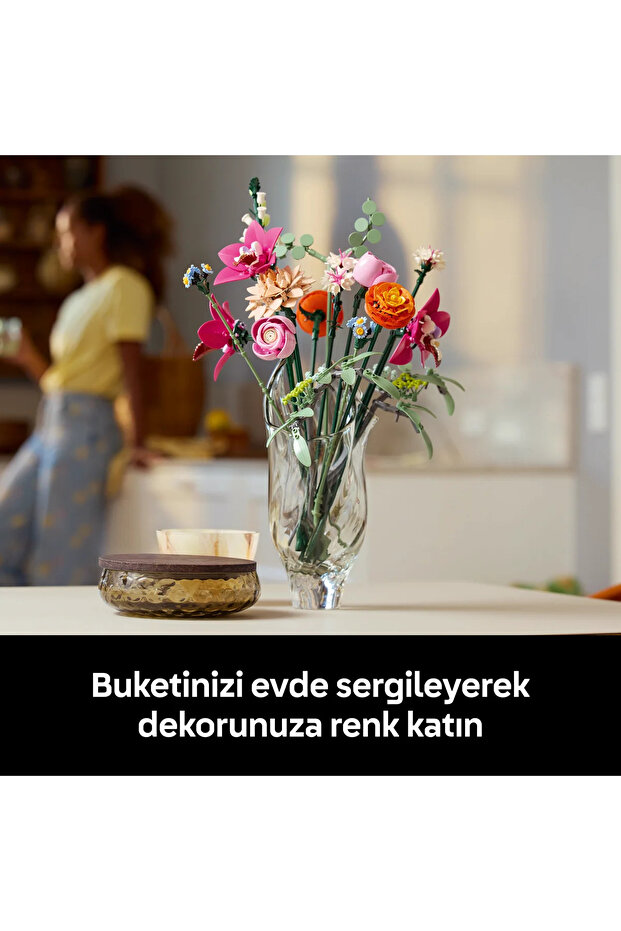 Botanicals Pembe Çiçek Buketi 10342 - 18+ Çiçek Model Yapım Seti (749 Parça - 9