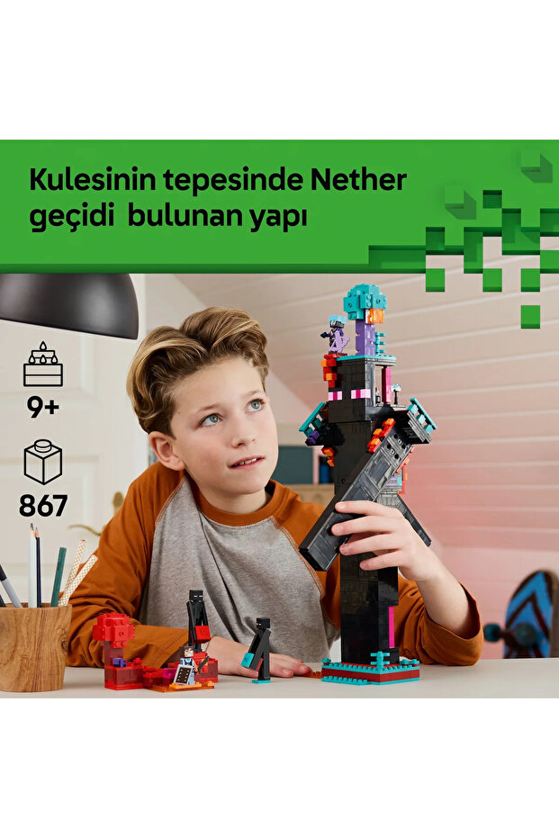 ® Minecraft® Enderman Kulesi 21279 - 9+ Çocuklar için Yaratıcı Oyuncak Yapım Seti (867P) - 6