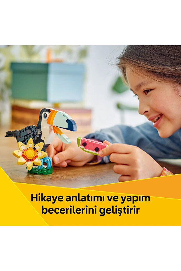 ® Creator 3'ü 1 Arada Vahşi Hayvanlar: Tropikal Tukan Kuşu 31173 - 7+ Oyuncak Yapım Seti (225P) - 8