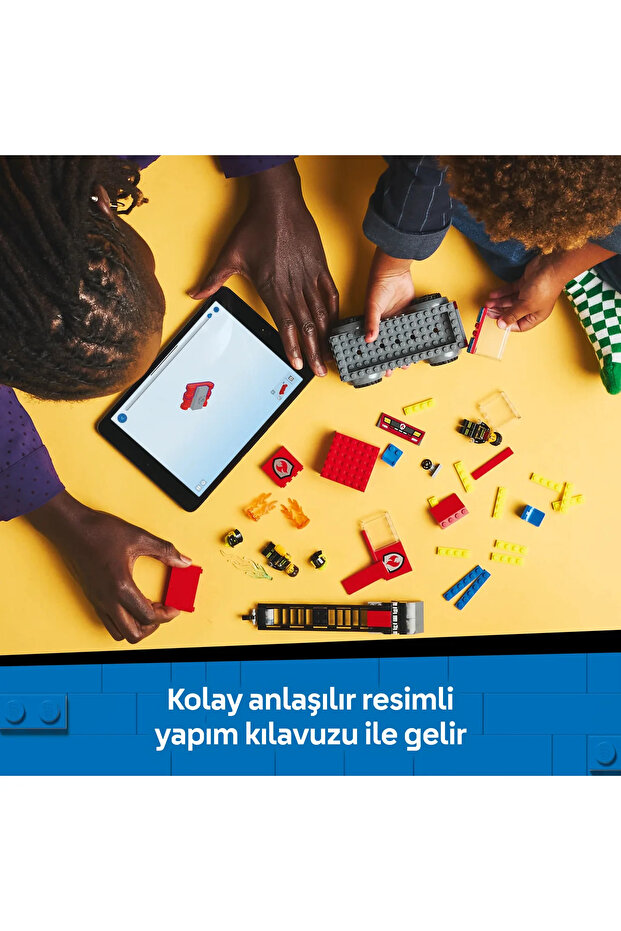 ® City Merdivenli İtfaiye Kamyonu 60463 - 4+ Yaratıcı Oyuncak Yapım Seti (82Parça) - 8