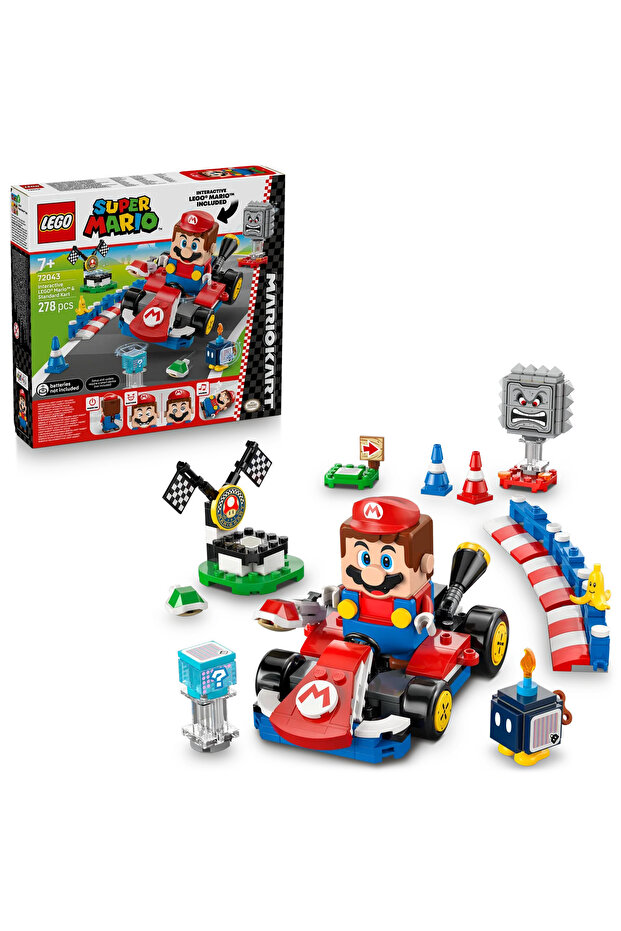 ® Super Mario™ Mario Kart™ – İnteraktif LEGO® Mario™ ve Standard Kart 72043 -7+ Yapım Seti(278P)