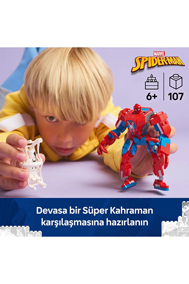® Marvel Örümcek Adam Robotu, Anti Venom’a Karşı 76308 - 6+ Yaratıcı Oyuncak Yapım Seti (107P) - 6