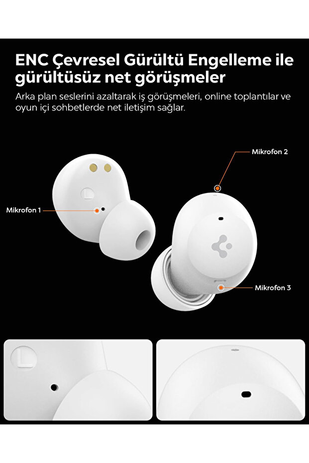 Audio TWS P10 Bluetooth Kablosuz Kulaklık ANC Pro Aktif Gürültü Engelleme 30 Saat Pil Beyaz ASD07963 - 8