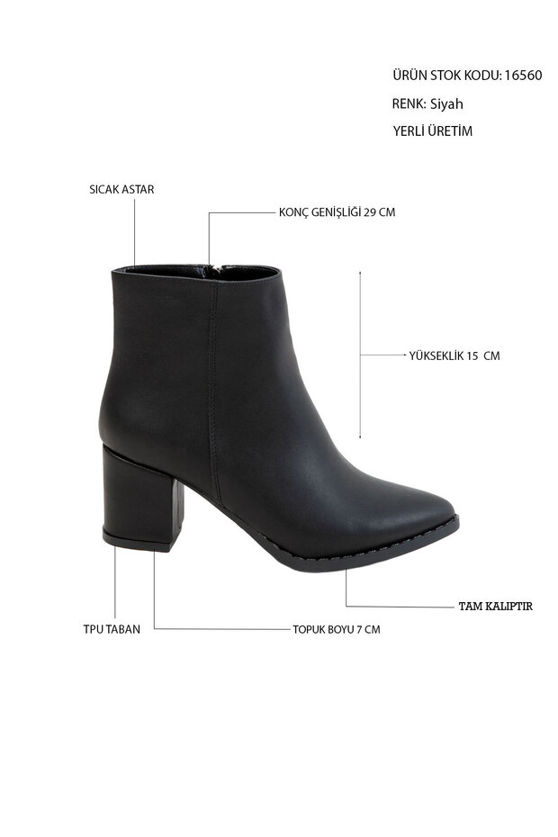 Damskie czarne botki i botki 16560 - 2