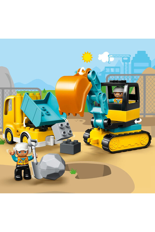 ® DUPLO® Town Kamyon ve Paletli Kazıcı 10931 - 2+ Eğitici Oyuncak Yapım Seti (20Parça) - 6