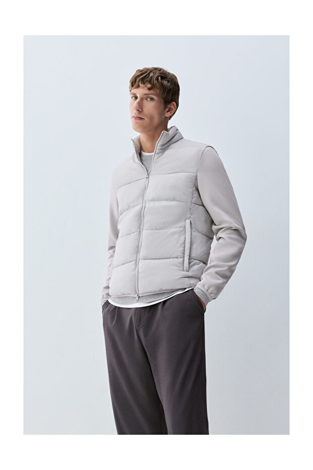 Férfi interlock anyagú, bélelt kabát - 9