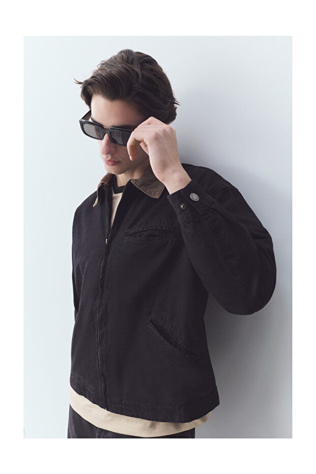 Man Denim Worker Jacket - 5