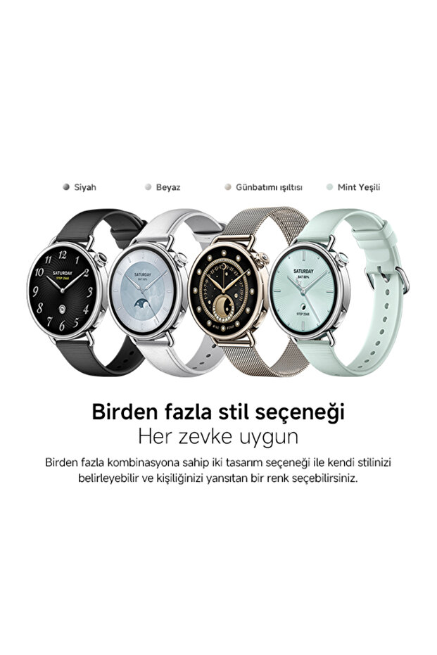 Watch S4 41mm Akıllı Saat Mint Yeşili Floroelastomer Kauçuk Kayış (Xiaomi Türkiye Garantili) - 14