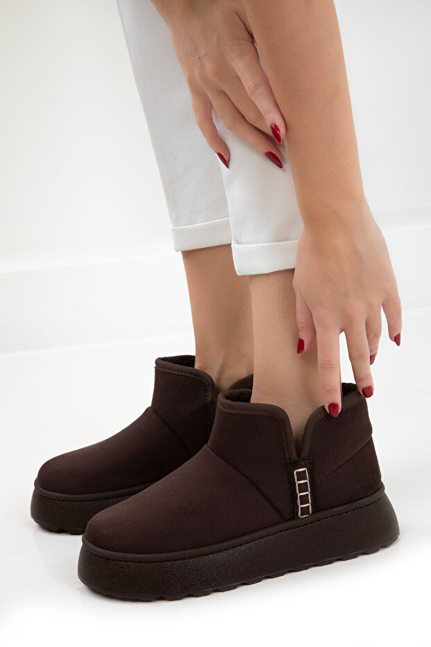 Kahve Süet Kadın Bot & Bootie 21066 - 3
