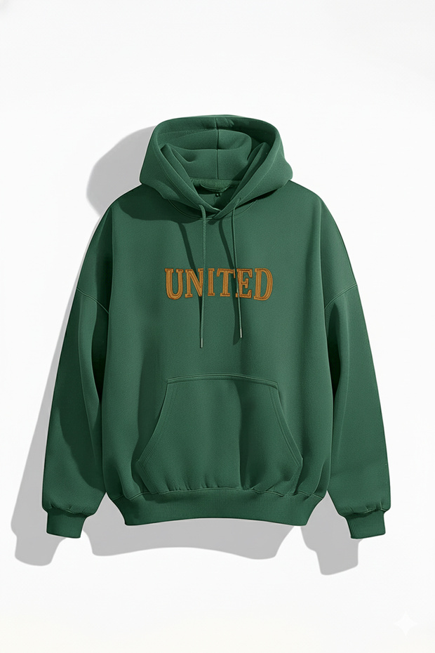 Büyük Beden Yeşil Oversize İçi Polar/Sıcak Tutan Nakışlı Sweatshirt TMNAW25AO00057 - 1