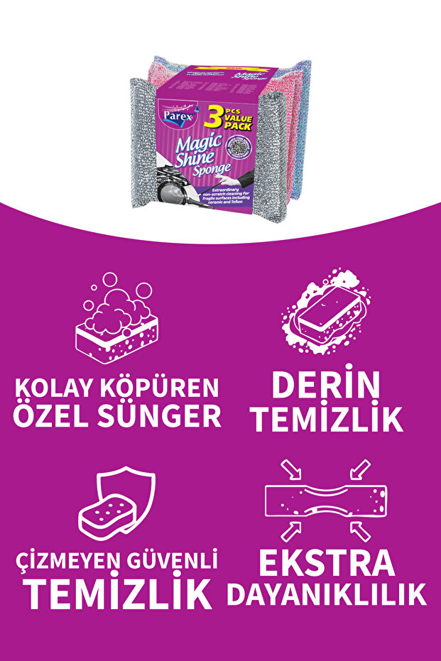 Magic Shine Sünger 3'lü Eko Paket - 2