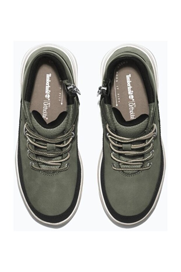 Seneca Bay fűzős cipő cipzárral, levélzöld színben - 2