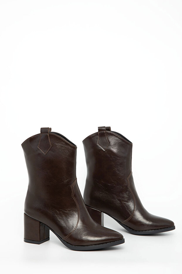 Kahve Mat Kadın Bot & Bootie 15615 - 4