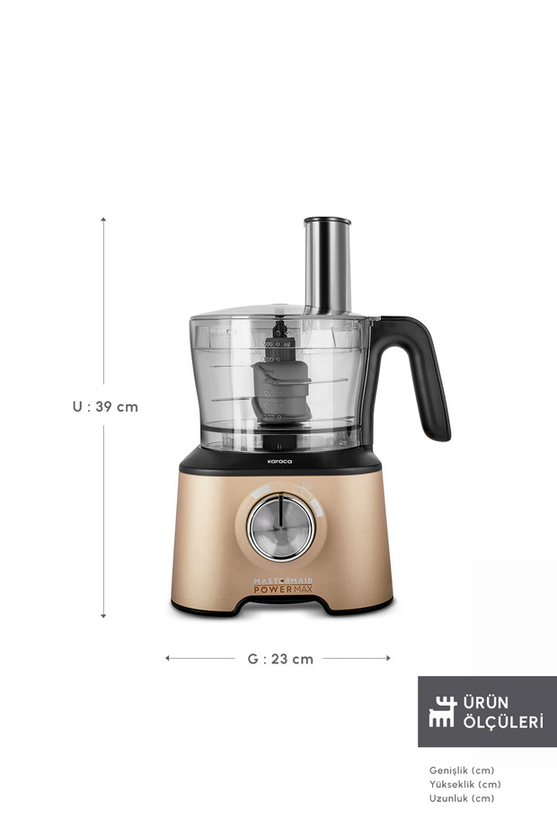 Mastermaid Power Max 11 in 1 2500w Mutfak Robotu Mineral Gold - 2