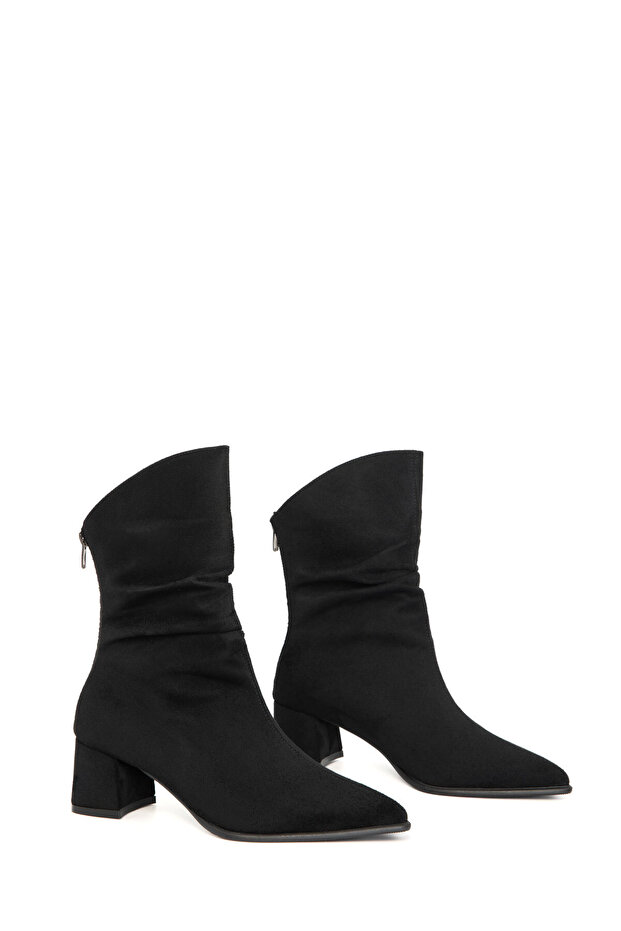 Siyah Süet Kadın Bot & Bootie 19806 - 4