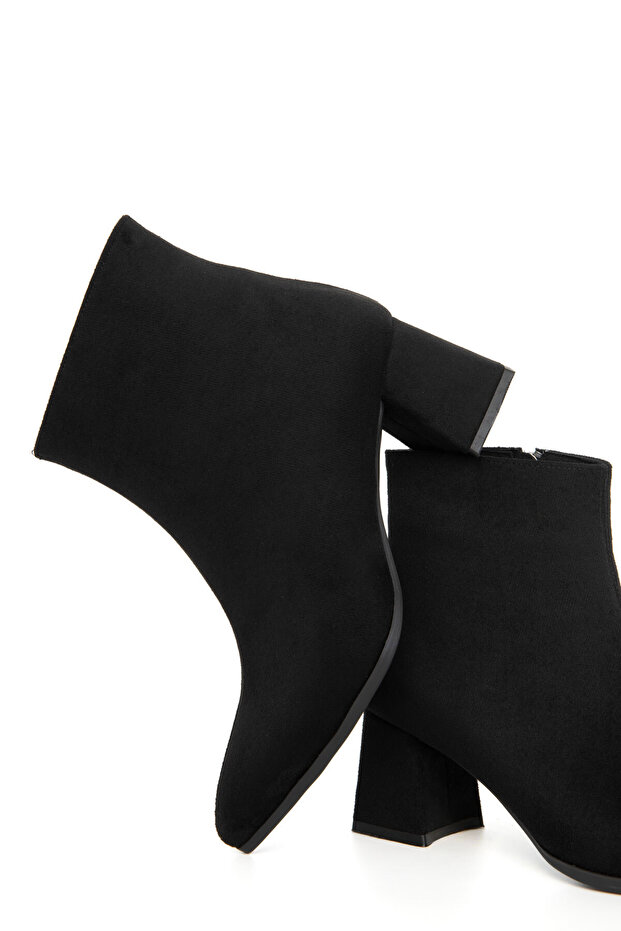 Siyah Süet Kadın Bot & Bootie 20982 - 4