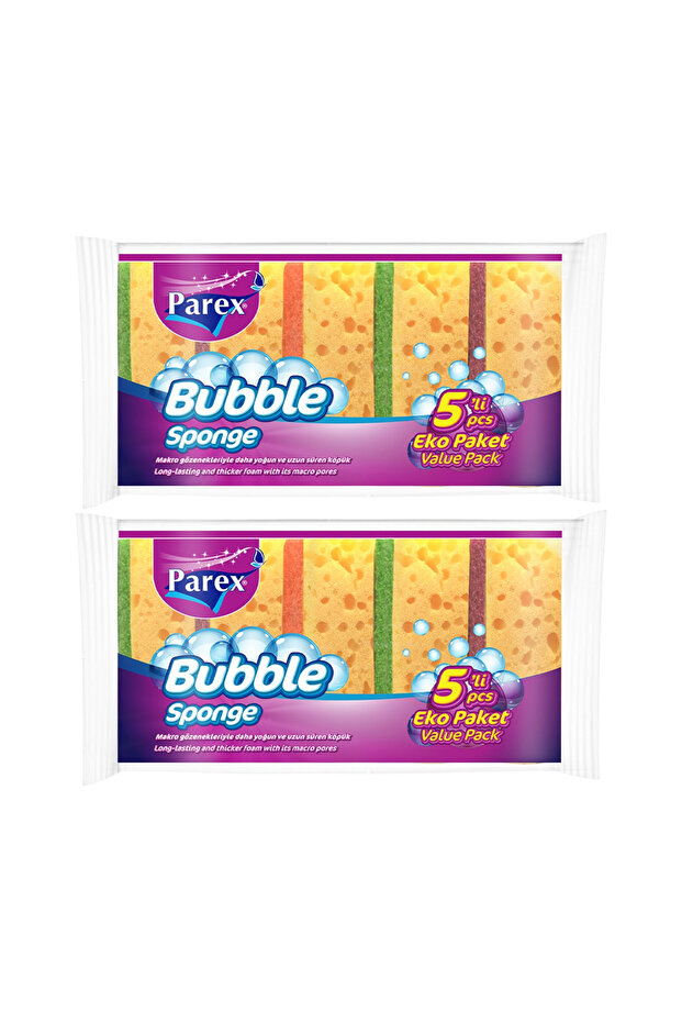 Bubble Sünger Düz 5'li İkili Set - 2