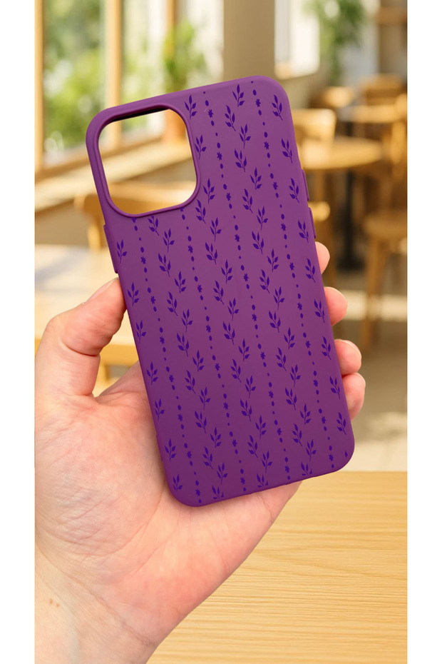 iPhone 13 - Vine Patterned Silicone Shock-Absorbing Classic Protective Rubber Case