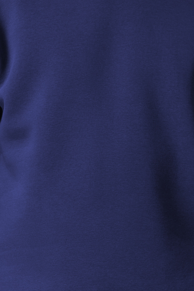 Lacivert Oversize/Geniş Kesim Pamuklu Basic İçi Polarlı Kalın Sweatshirt TMNAW25SW00011 - 8