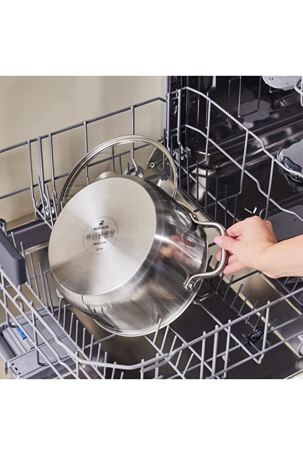 Elite rozsdamentes acél indukciós főzőedény fedővel, 22 cm, ezüst színű - 5