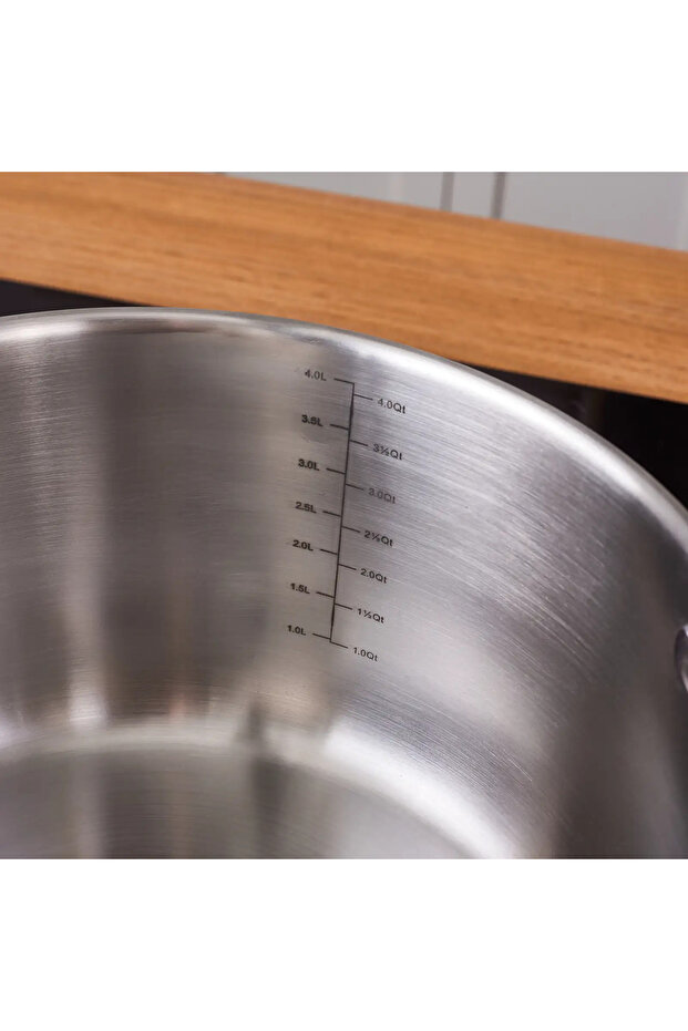 Elite rozsdamentes acél indukciós főzőedény fedővel, 22 cm, ezüst színű - 2