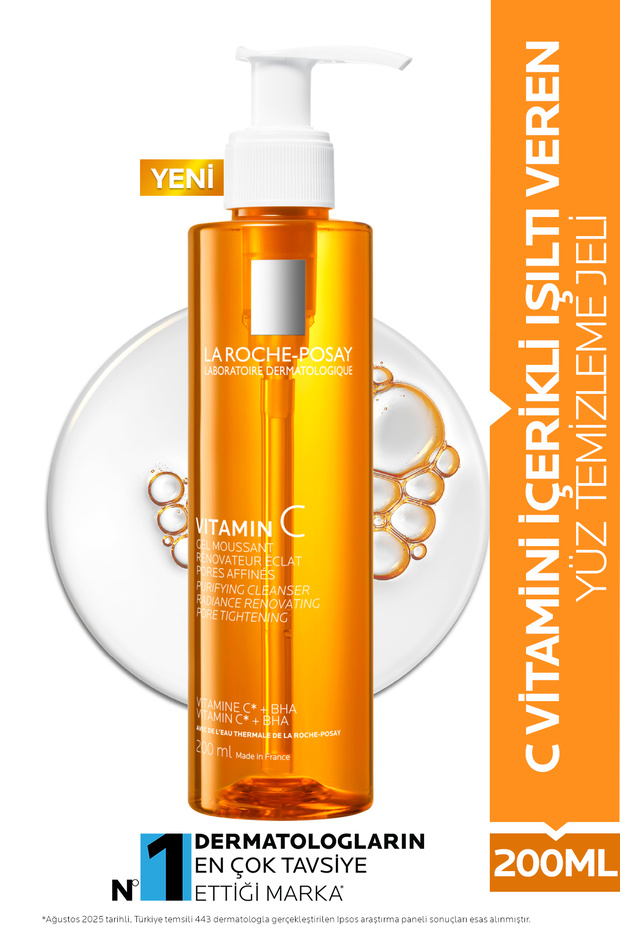 La Roche Posay C Vitamini İçerikli Işıltı Veren Yüz Temizleme Jeli 200 ml