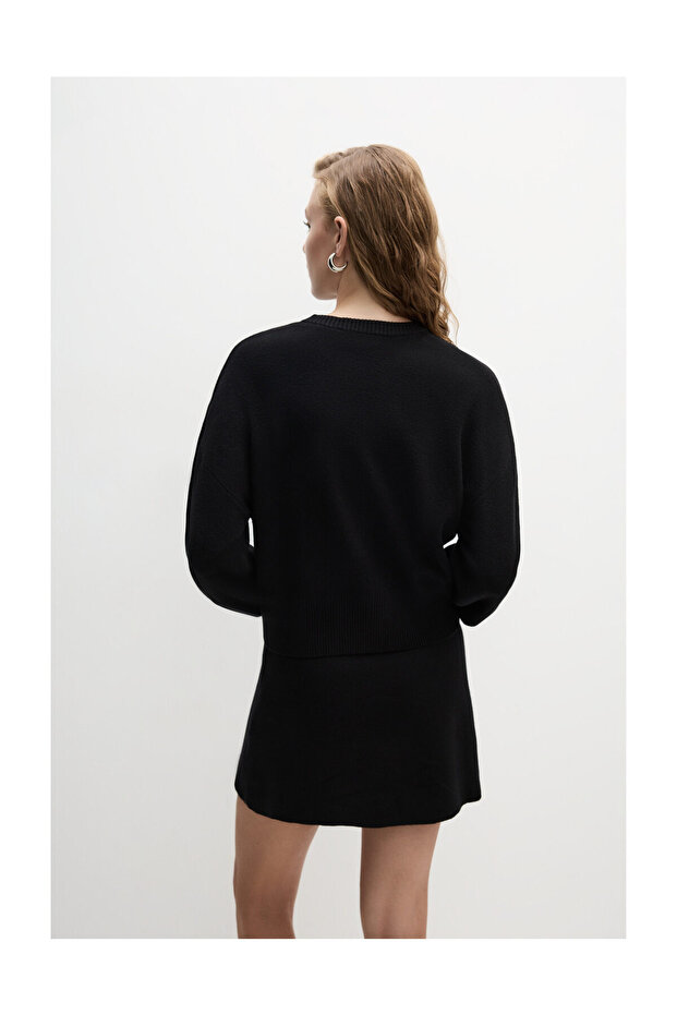 Kobieta Dzianinowa kurtka z guzikami - 4