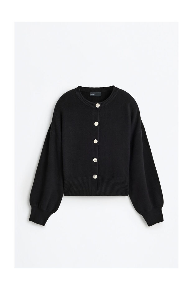 Kobieta Dzianinowa kurtka z guzikami - 6