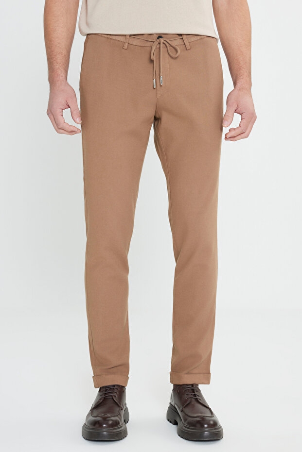 Altınyıldız Classics Normal Waist Narrow Leg Slim Fit Mink Men's Trousers 4C0124100013