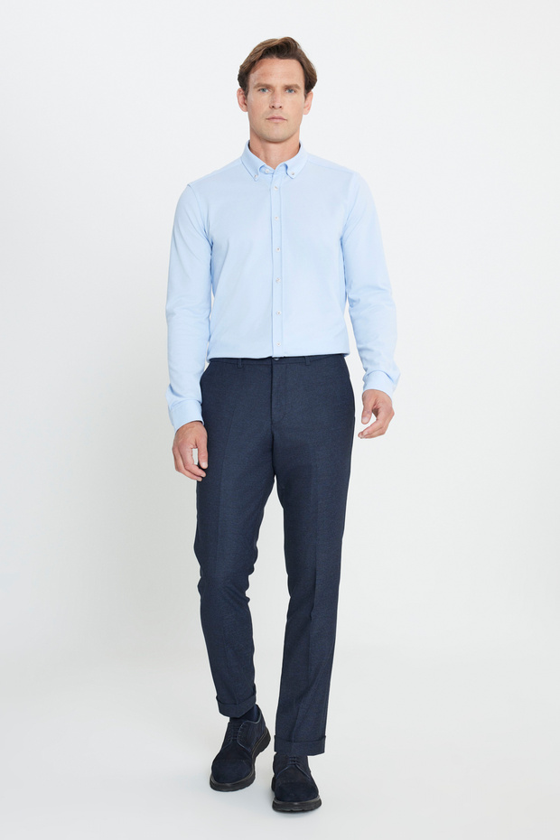 Altınyıldız Classics Lastikli Bel Slim Fit Lacivert Erkek Pantolon ACE012510152_PANTOLON KLASIK YAN - 3