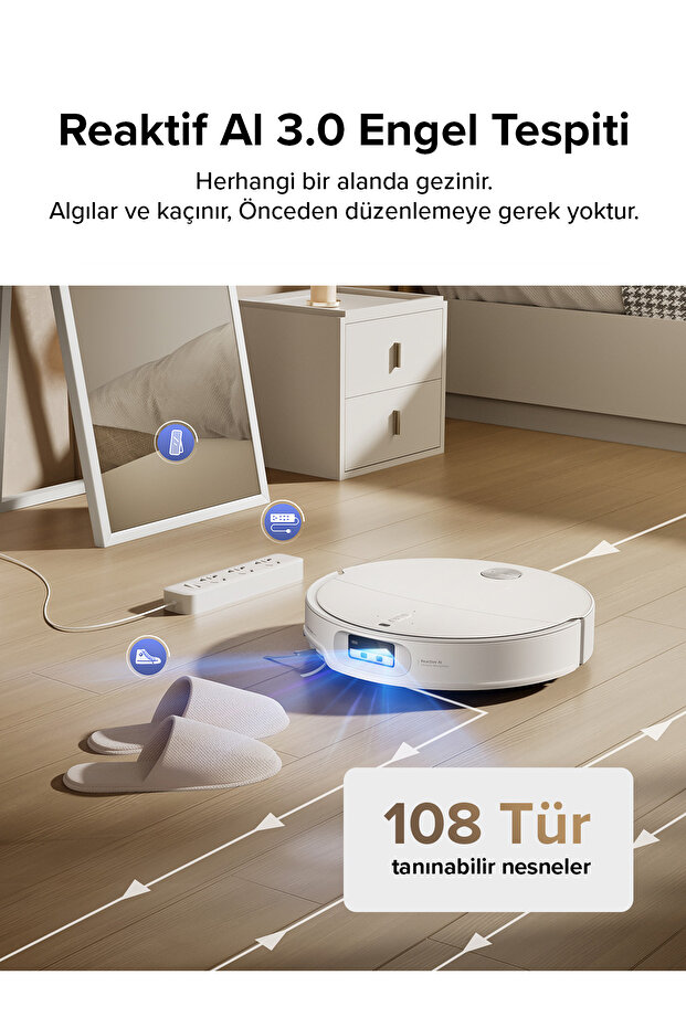 Qrevo CurvX Akıllı Robot Süpürge Beyaz 22.000 PA Emiş Gücü - 6